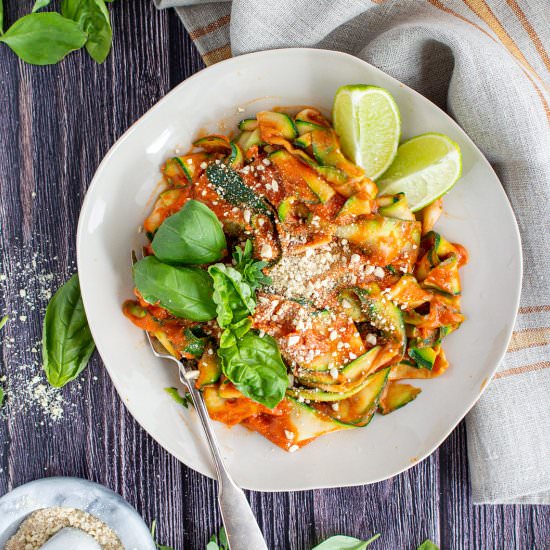 ZUCCHINI TOMATO PASTA MILANESE