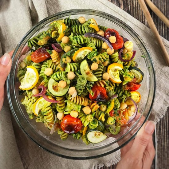 Vegan Pesto Pasta Salad (Oil-Free)