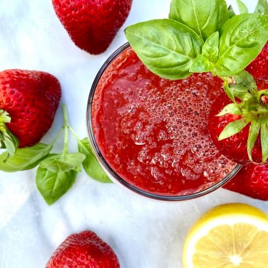 Strawberry Basil Limoncello Slushie