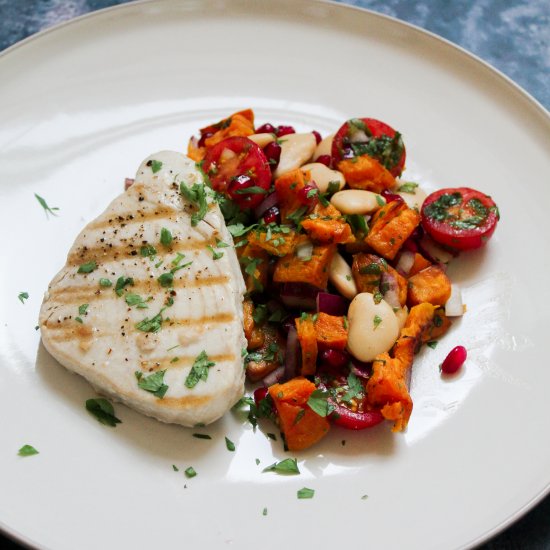 Tuna Steak with Sweet Potato Salad