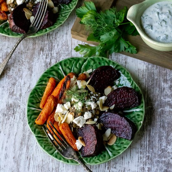 Roasted Veggie Lentil Salad