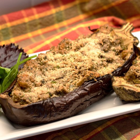 Shrimp Stuffed Eggplant