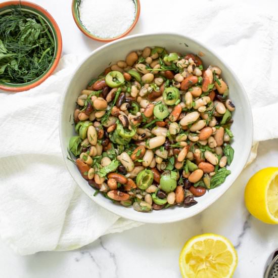 Easy Bean Salad with Olives & Herbs