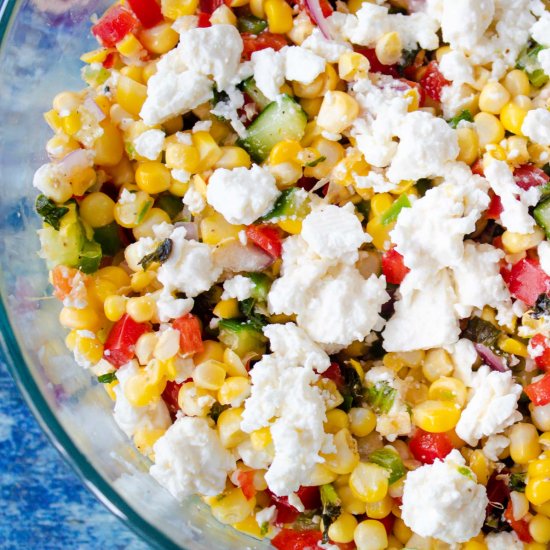 corn and feta salad