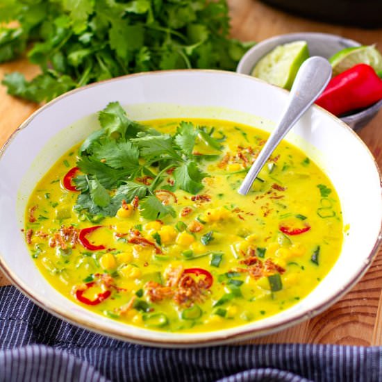 Instant Pot Corn Zucchini Thai Soup