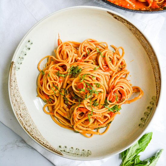 Burst Cherry Tomato + Basil Pasta