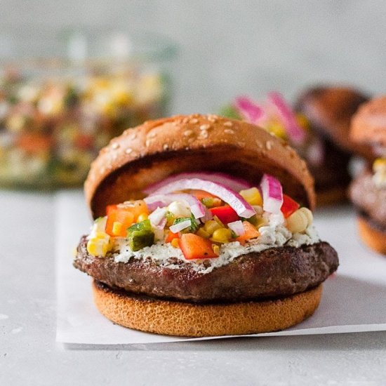 Herbed Goat Cheese Burgers