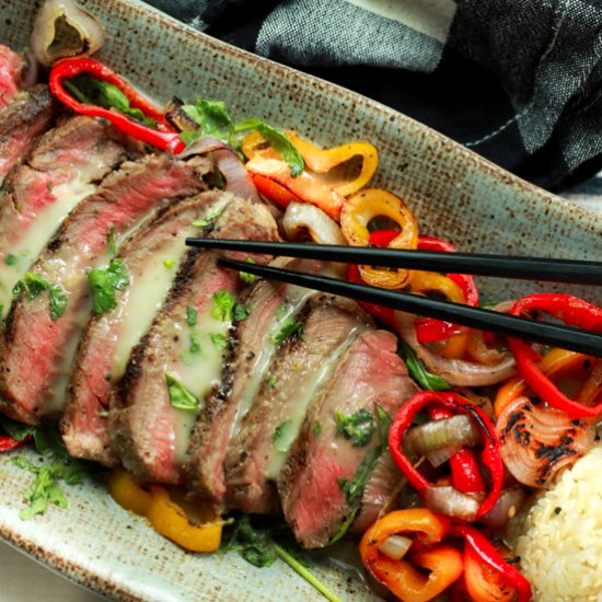 Grilled Beef with Green Curry Sauce