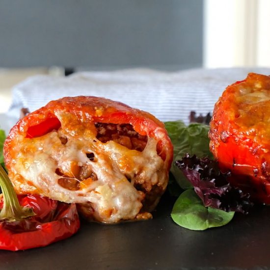 Meat Parm Stuffed Bell Peppers