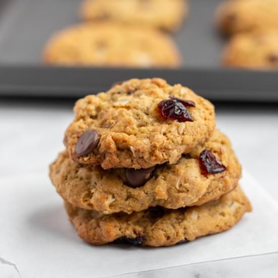 Coconut & Cranberry Oat Cookies