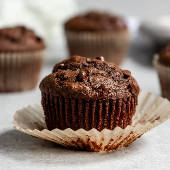 Vegan Double Chocolate Muffins