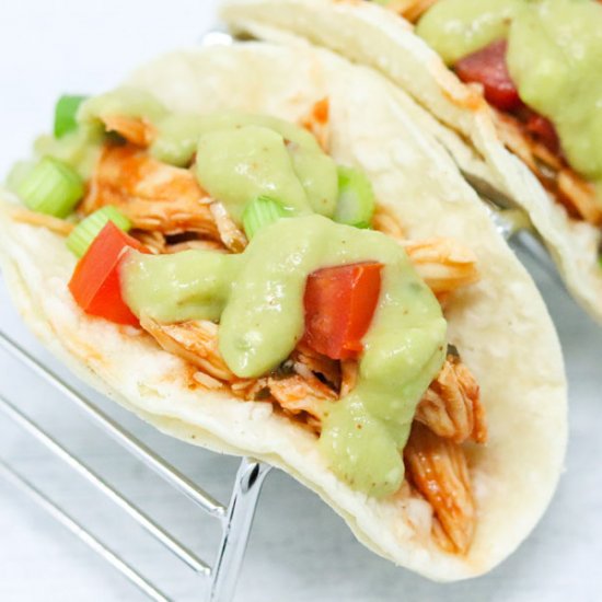 Salsa Chicken Tacos Avocado Sauce