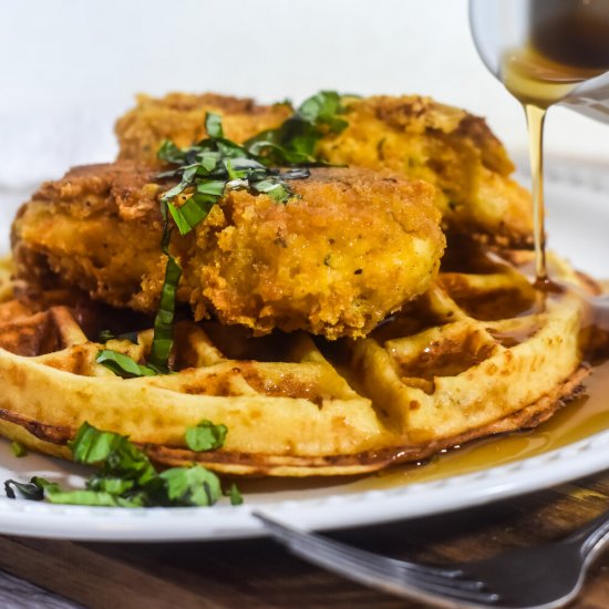 Keto Chicken and Waffles | Low-Carb