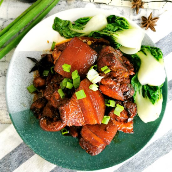 Braised pork belly (hong shao rou)