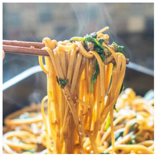 Beef and Spinach Noodles