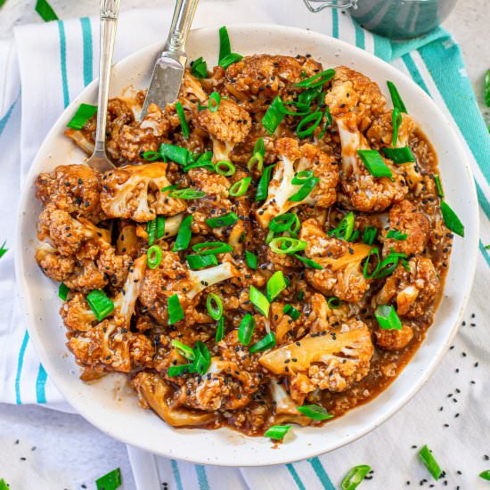 Sweet And Sour Sticky Cauliflower