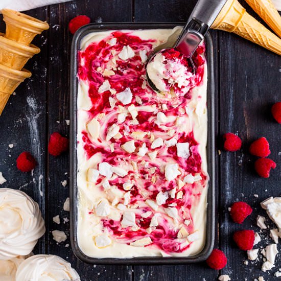 Raspberry Pavlova Ice Cream