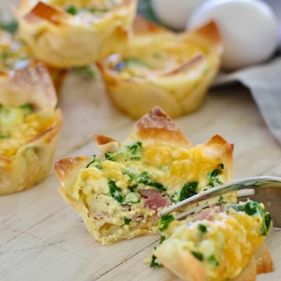 Mini Quiche in Wonton Wrappers