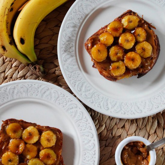 Banana caramel french toast