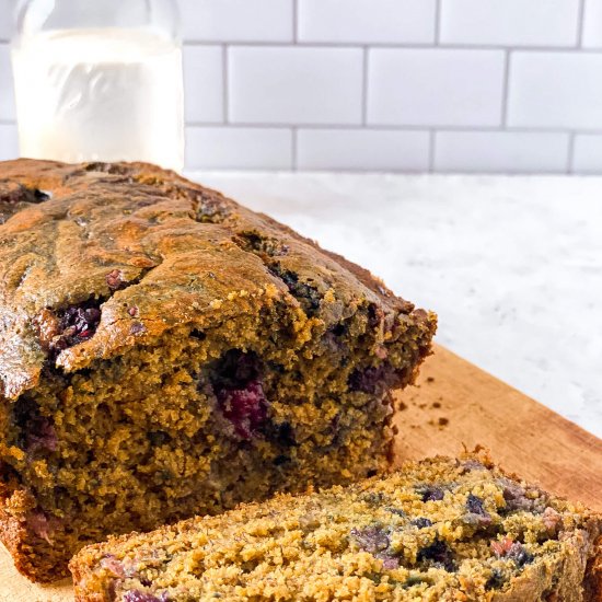 Oat Flour PB & J Banana Bread