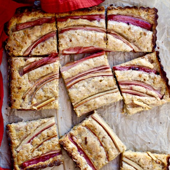 Rhubarb-Almond Snacking Cake