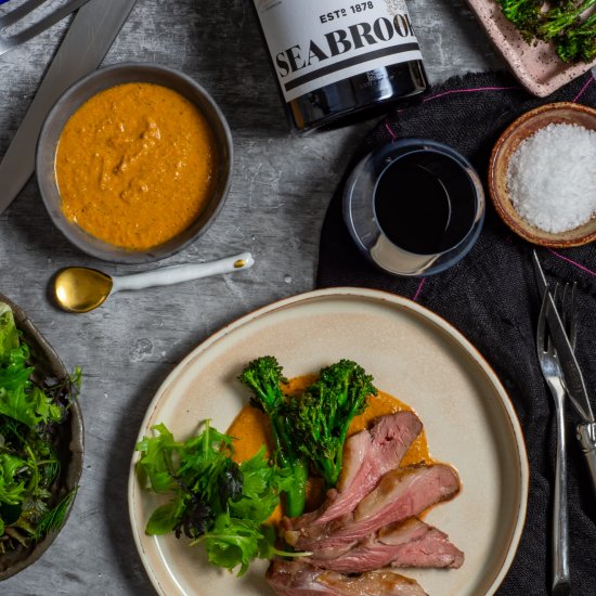 BBQ Lamb & Macadamia Romesco Sauce