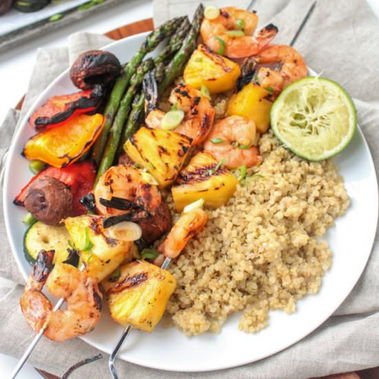 Grilled Shrimp & Pineapple Skewers