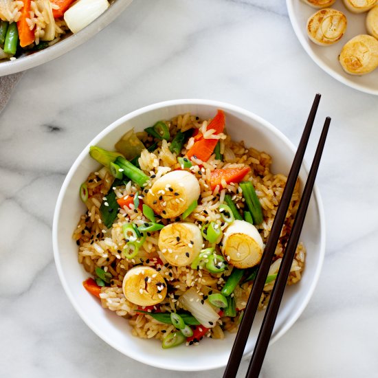 Hearts of Palm Scallop Fried Rice