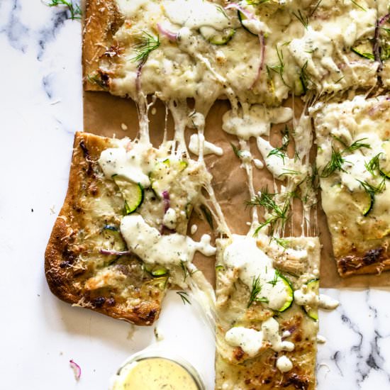 Garlic Ranch and Zucchini Pizza