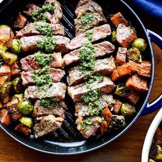 Strip Steak with Chimichurri Sauce