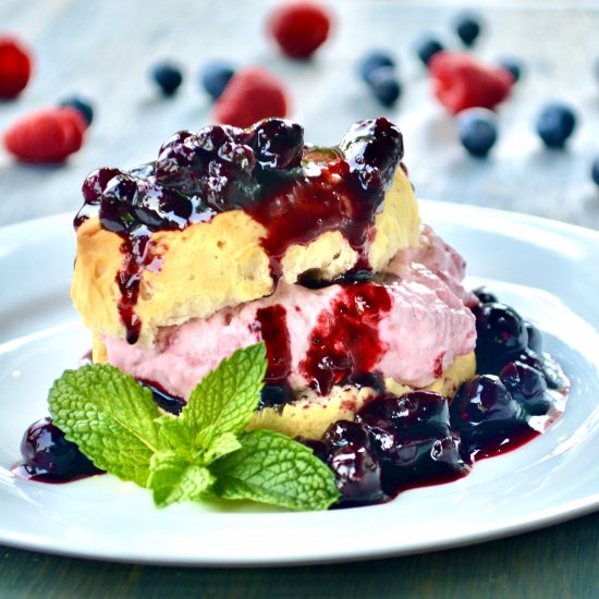 Blueberry Biscuits with Raspberry