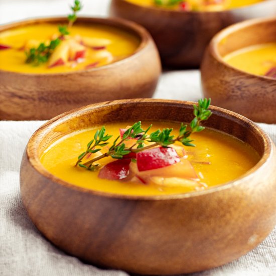 Peach Carrot Soup w/ Ginger & Thyme