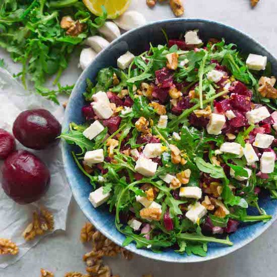 Arugula beet salad with feta