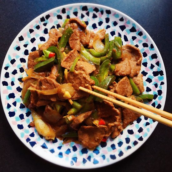 Stir-Fry Beef with Green Peppers