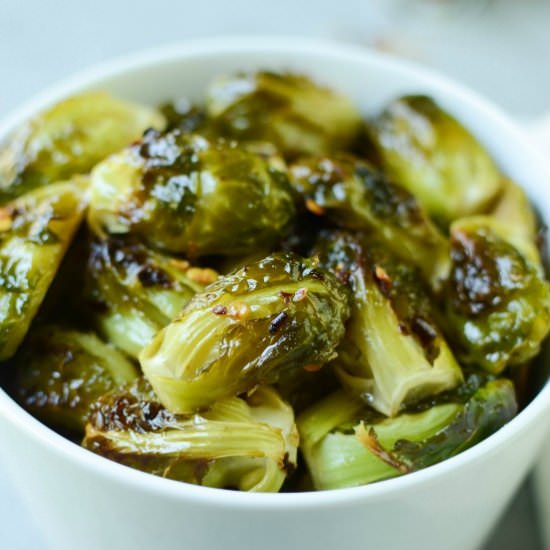 Spicy Honey Roasted Brussels Sprout