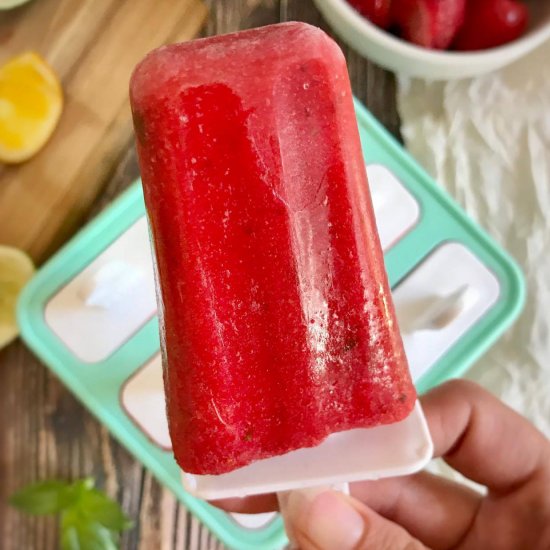 Sugar-Free Strawberry Popsicles