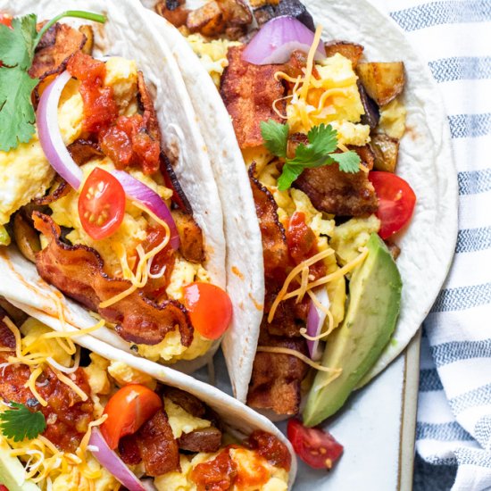 Bacon and Egg Breakfast Tacos