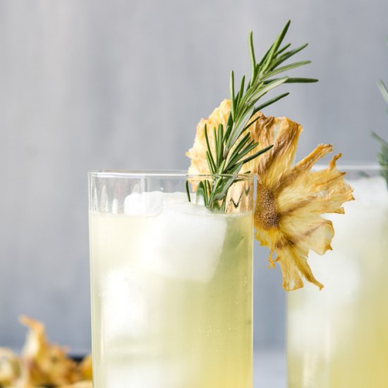 pineapple rosemary rum fizz