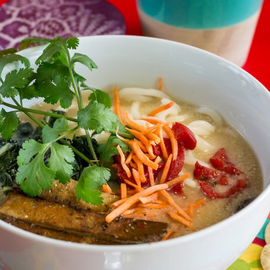 Garlic-Miso Bomb Asian Noodle Soup