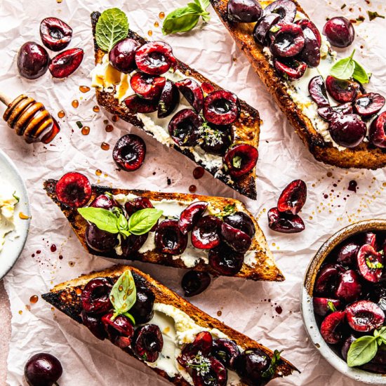 Cherry Goat Cheese Bruschetta