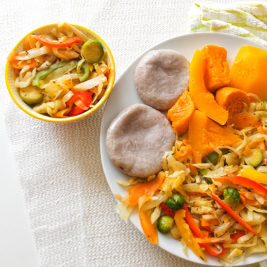 Jamaican Steamed Cabbage w/Dumpling