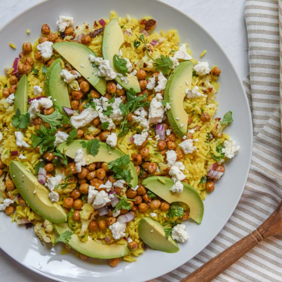 Warm Turmeric Coconut Rice Salad