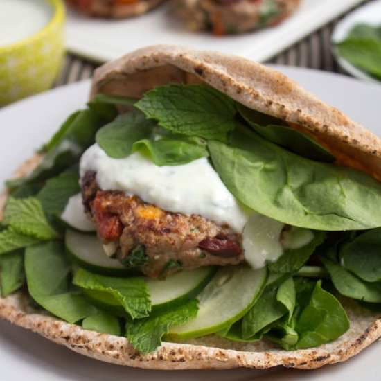 Greek Lamb Burgers w/ Yogurt Sauce