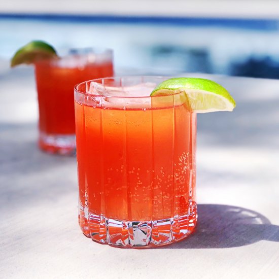 Aperol and Rhubarb Fizz Cocktail