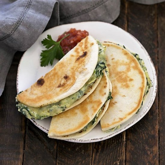 Spinach Dip Quesadillas