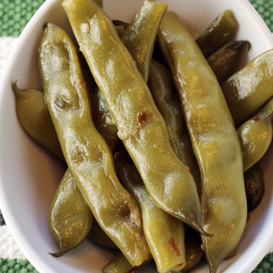 Long-cooked romano beans