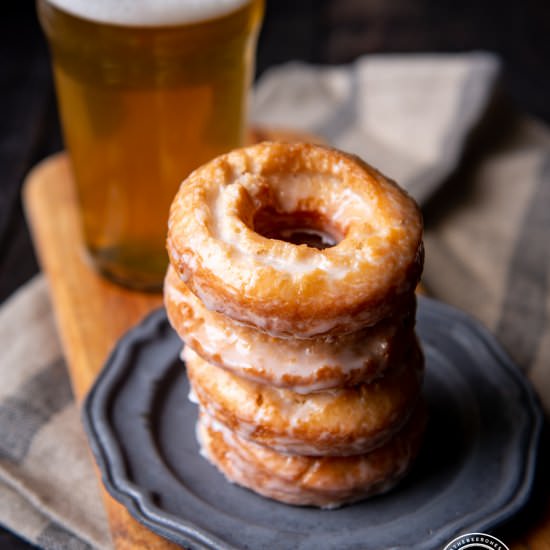 Sourdough Old Fashioned Beer Doughnuts