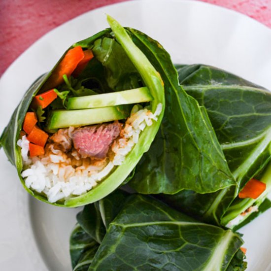 Korean Beef Collard Green Wraps