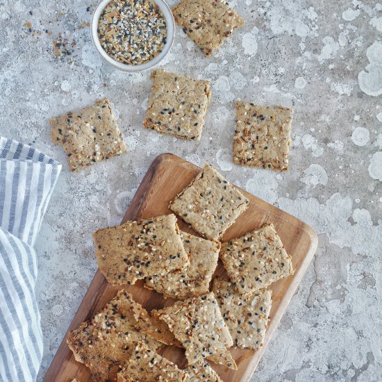 Sourdough Everything Bagel Crackers