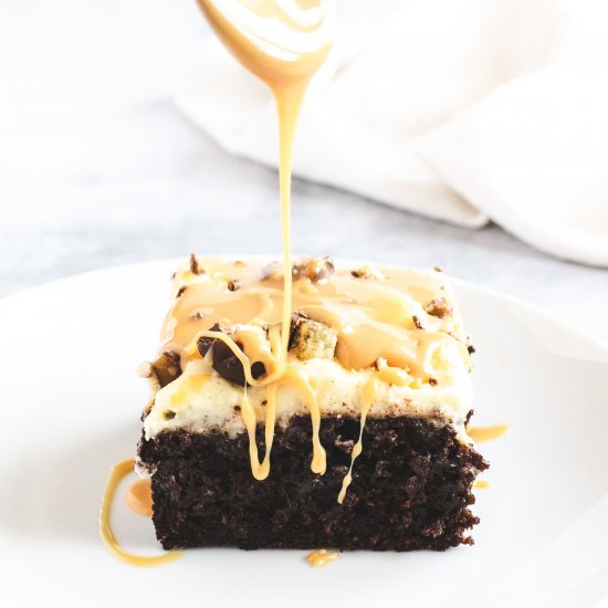 Salted Caramel Poke Cake